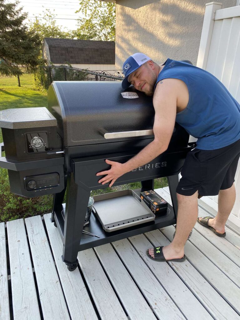 Josh loving his new pitboss smoker