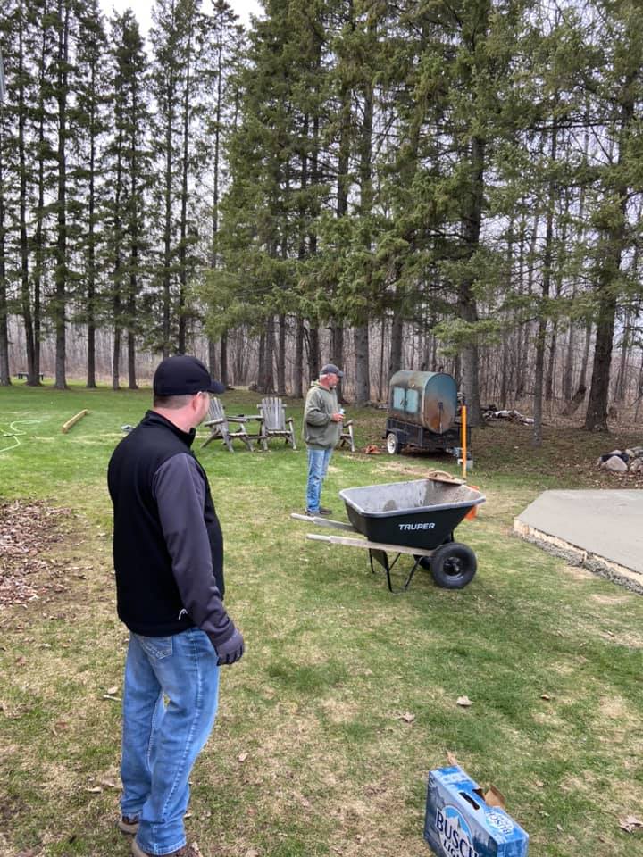 My family and friends helping me drink beer and build the octagon cement forms