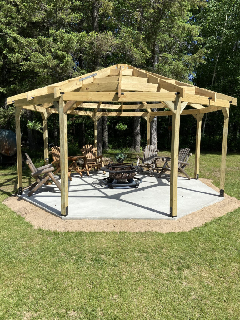 my octagon shaped gazebo building is finished