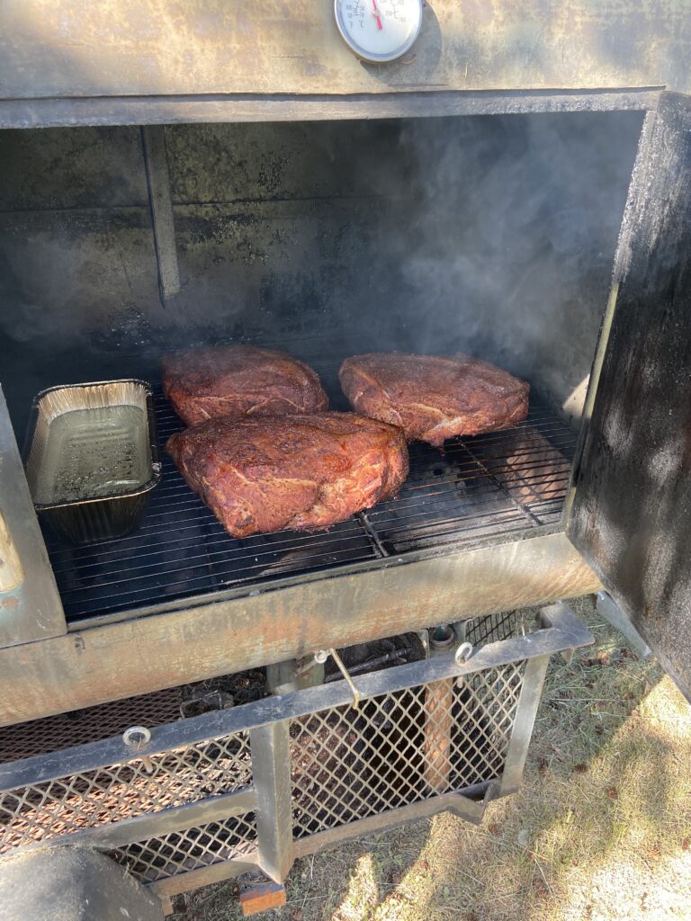 pork butts smoking